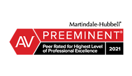 Martindale-Hubbell AV Preeminent Peer Rated For Highest Level of Professional Excellence 2021